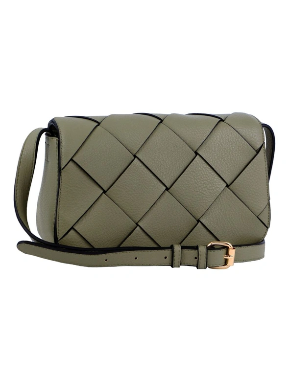 Ladies Woven Fashion Cross-Body Bag in Mint, hi-res image number null